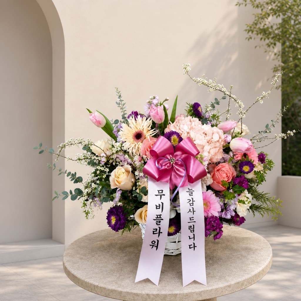 감사의 마음 축하 꽃바구니