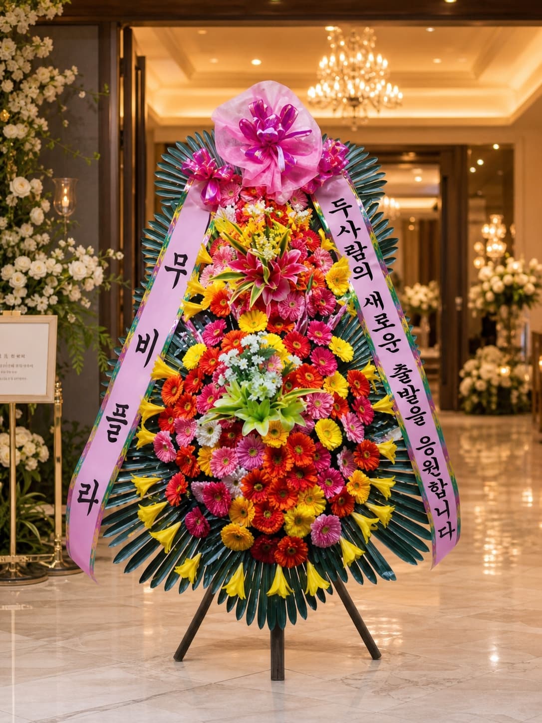 새출발 응원 웨딩 화환