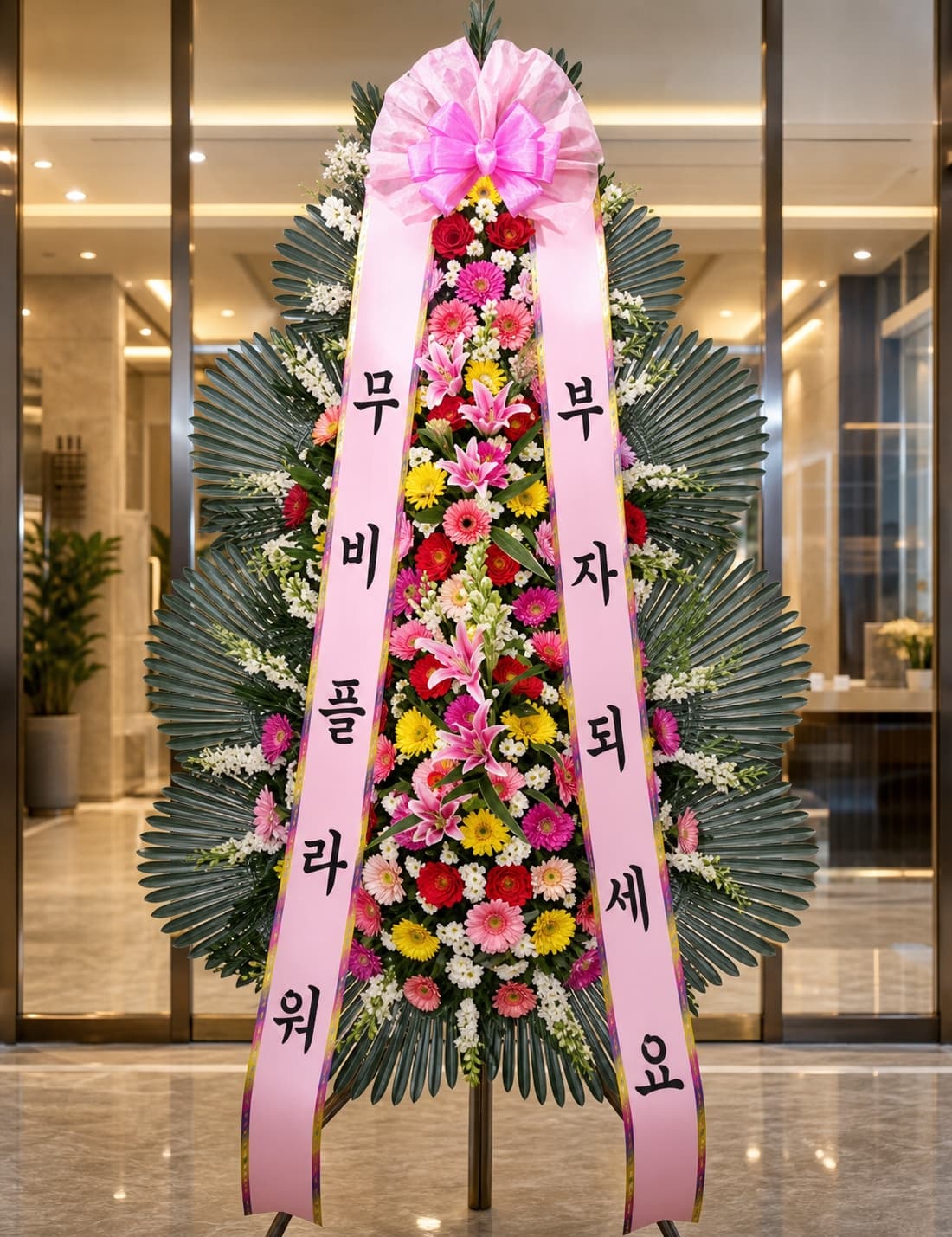 부자되세요 축하 화환
