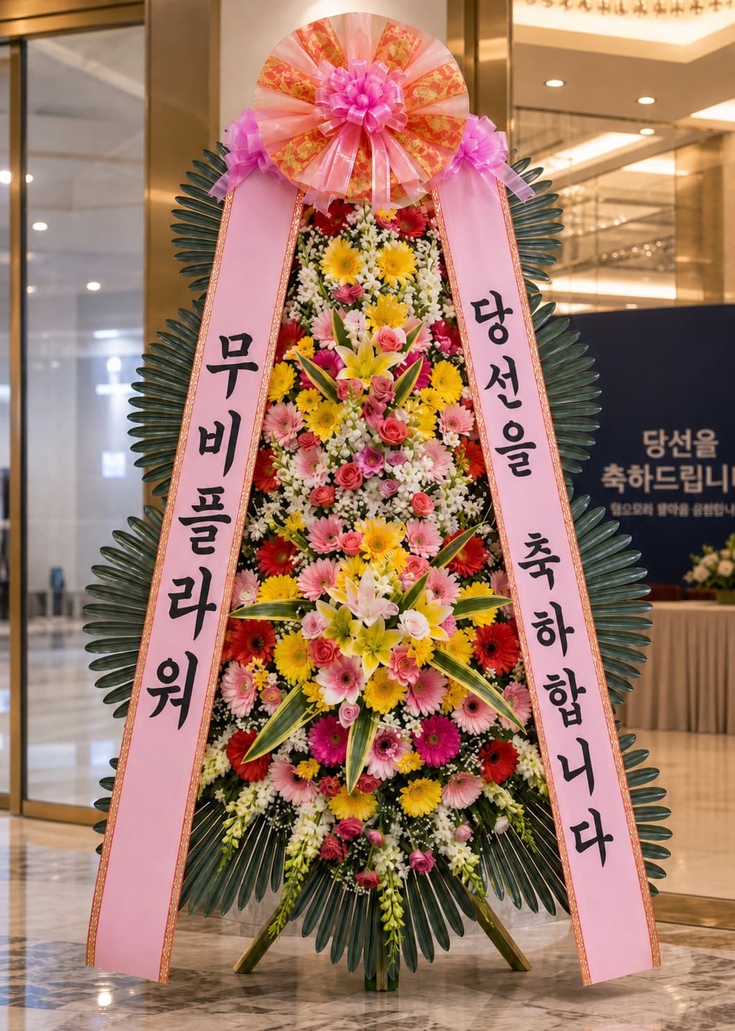 당선 축하 스탠드 화환