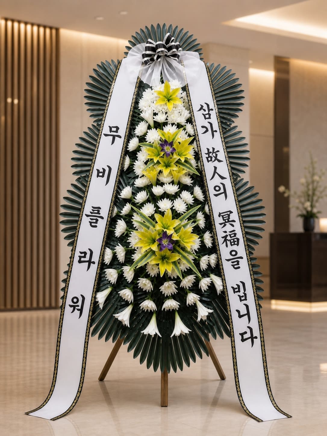 옐로우 릴리 근조화환 특대
