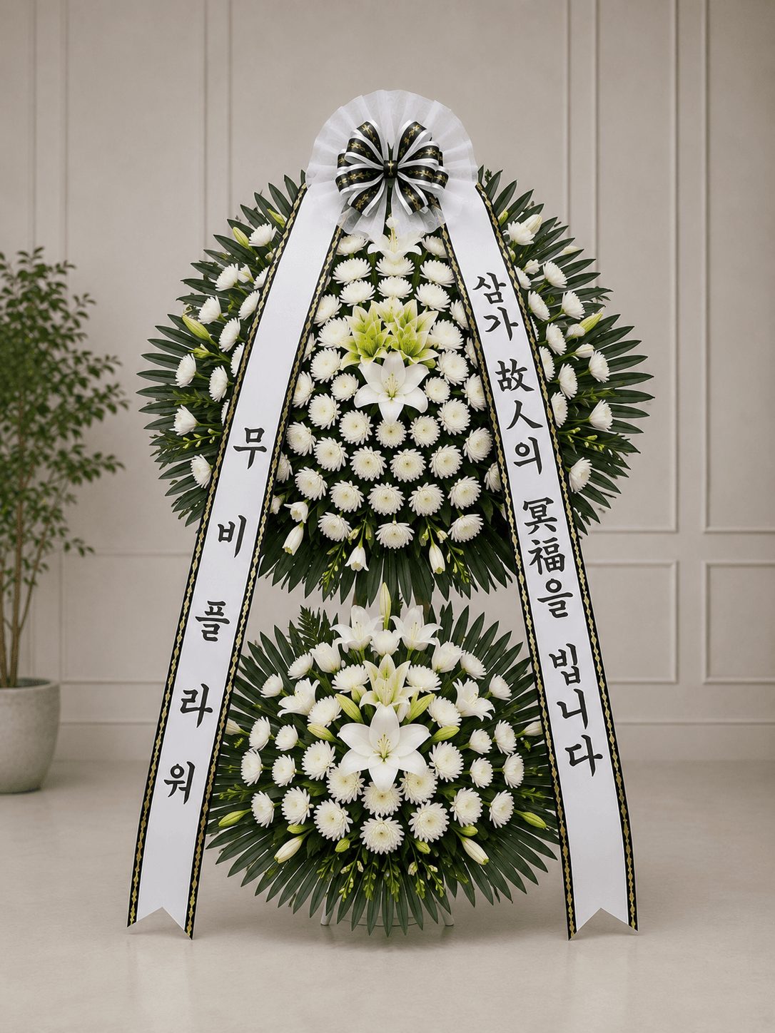 프리미엄 2단 백합 근조화환