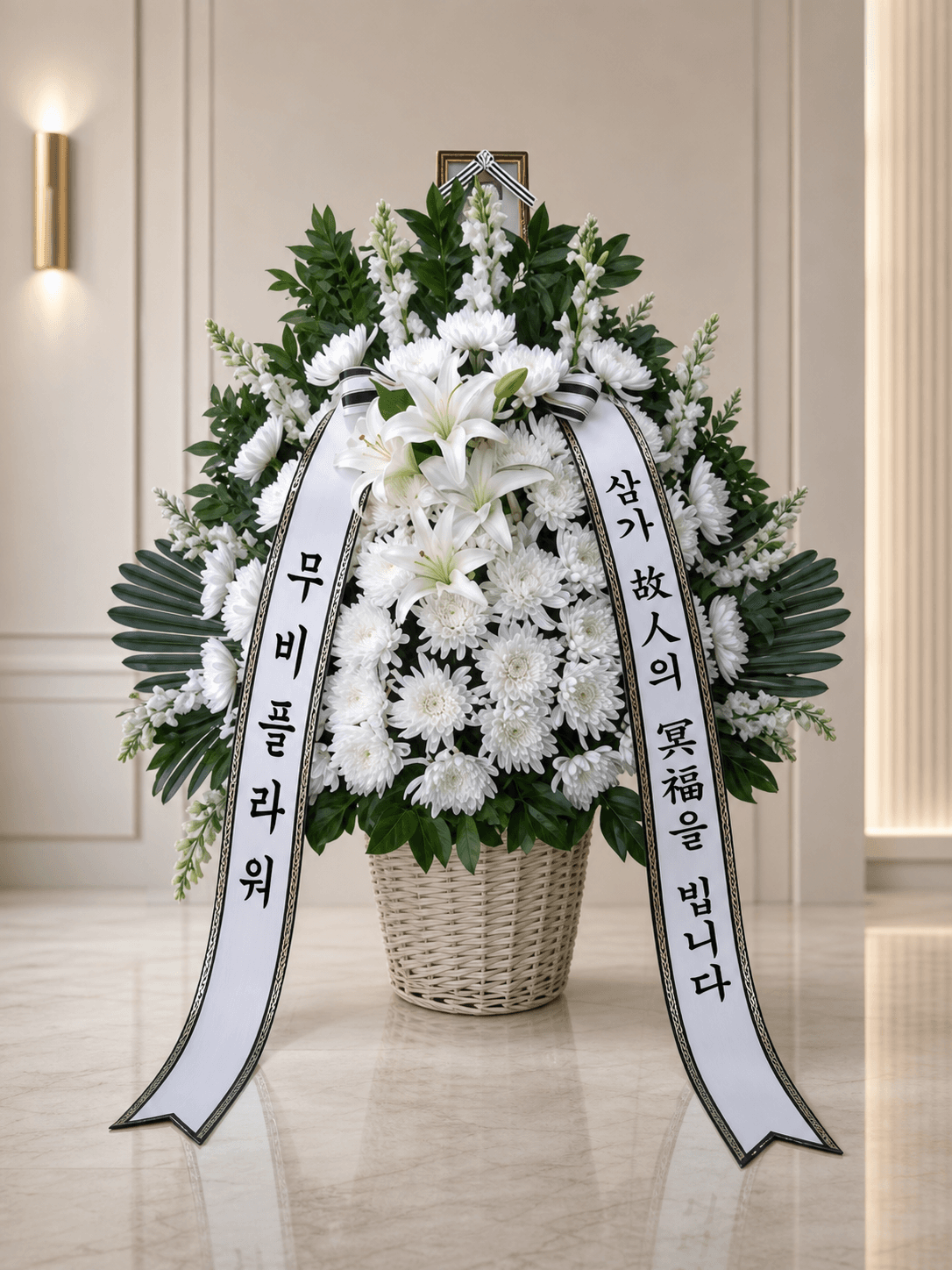 백합 근조 바구니 대형
