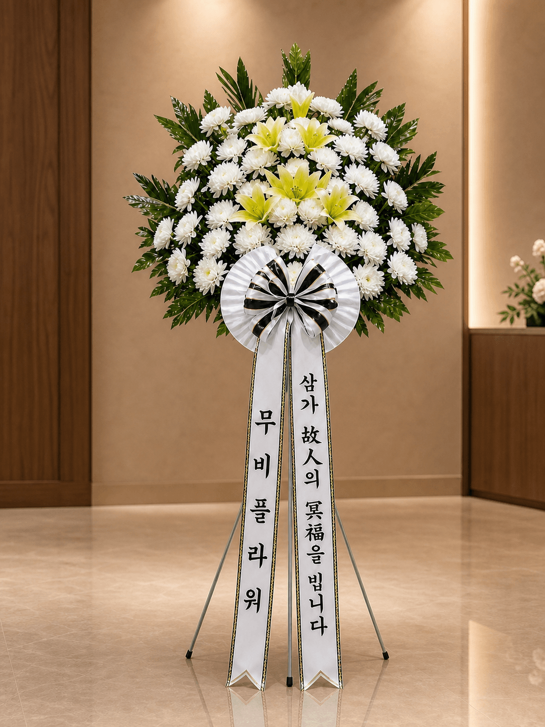 심플 원형 근조화환