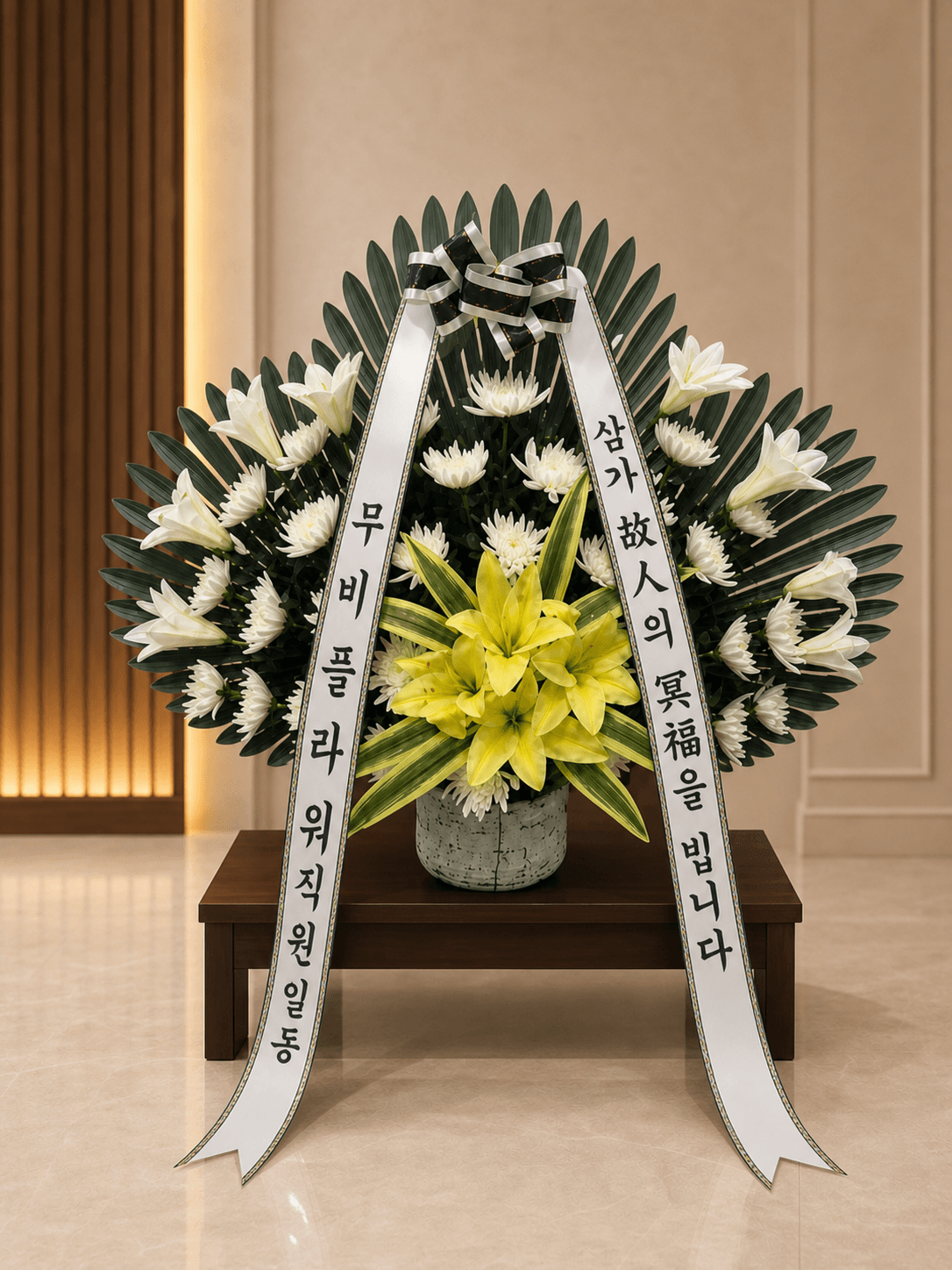 부채형 백합 근조화환